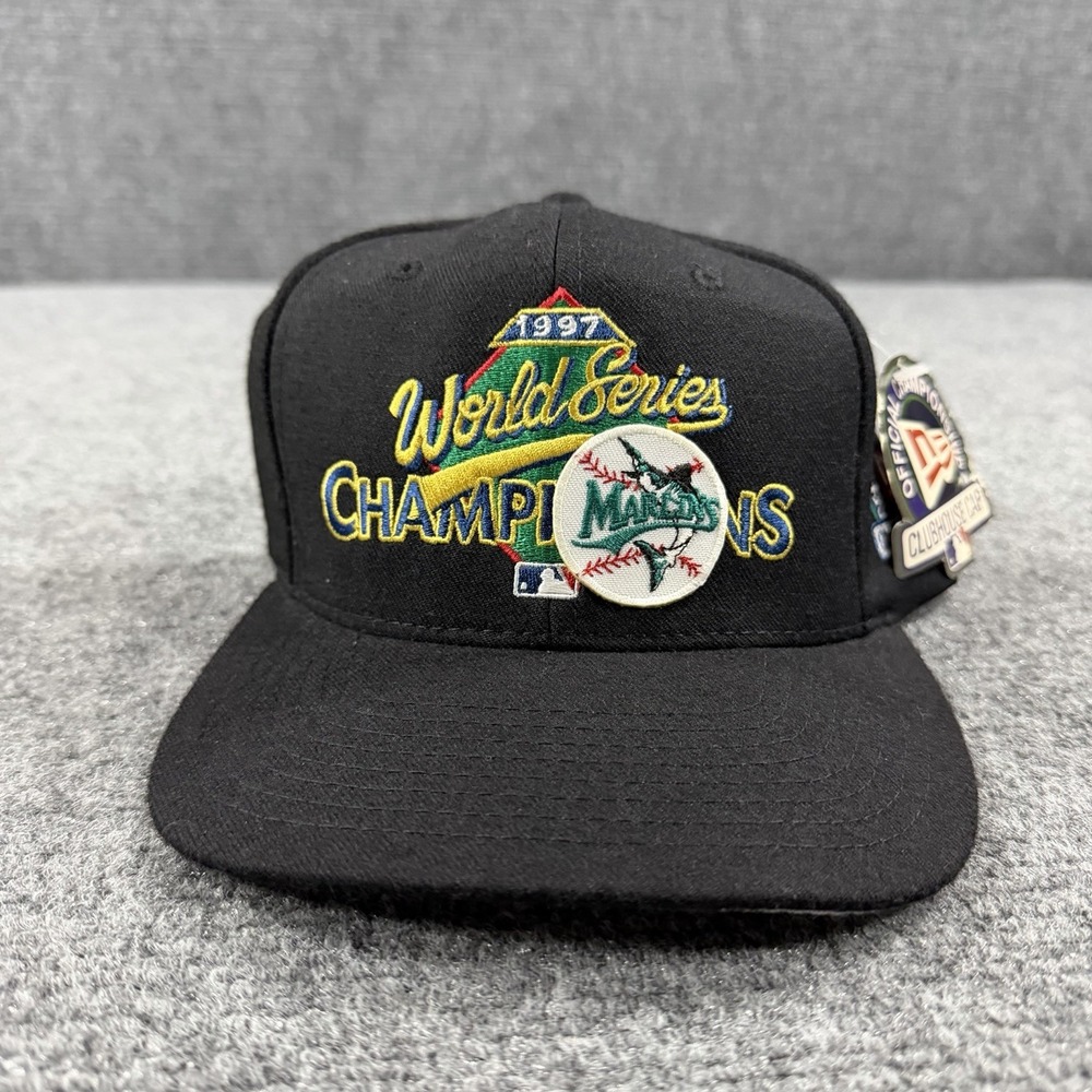 Florida Marlins Hat 1997 World Series Champions Wool SnapBack 90s Deadstock NEW